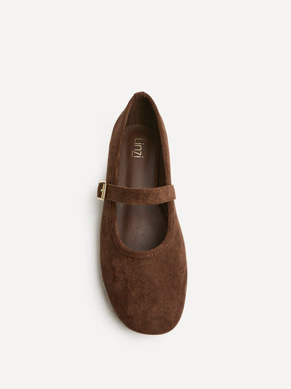Schedule Brown Faux Suede Ballet Flats