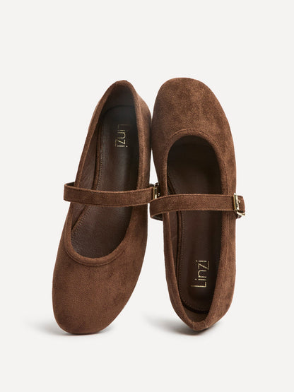Schedule Brown Faux Suede Ballet Flats