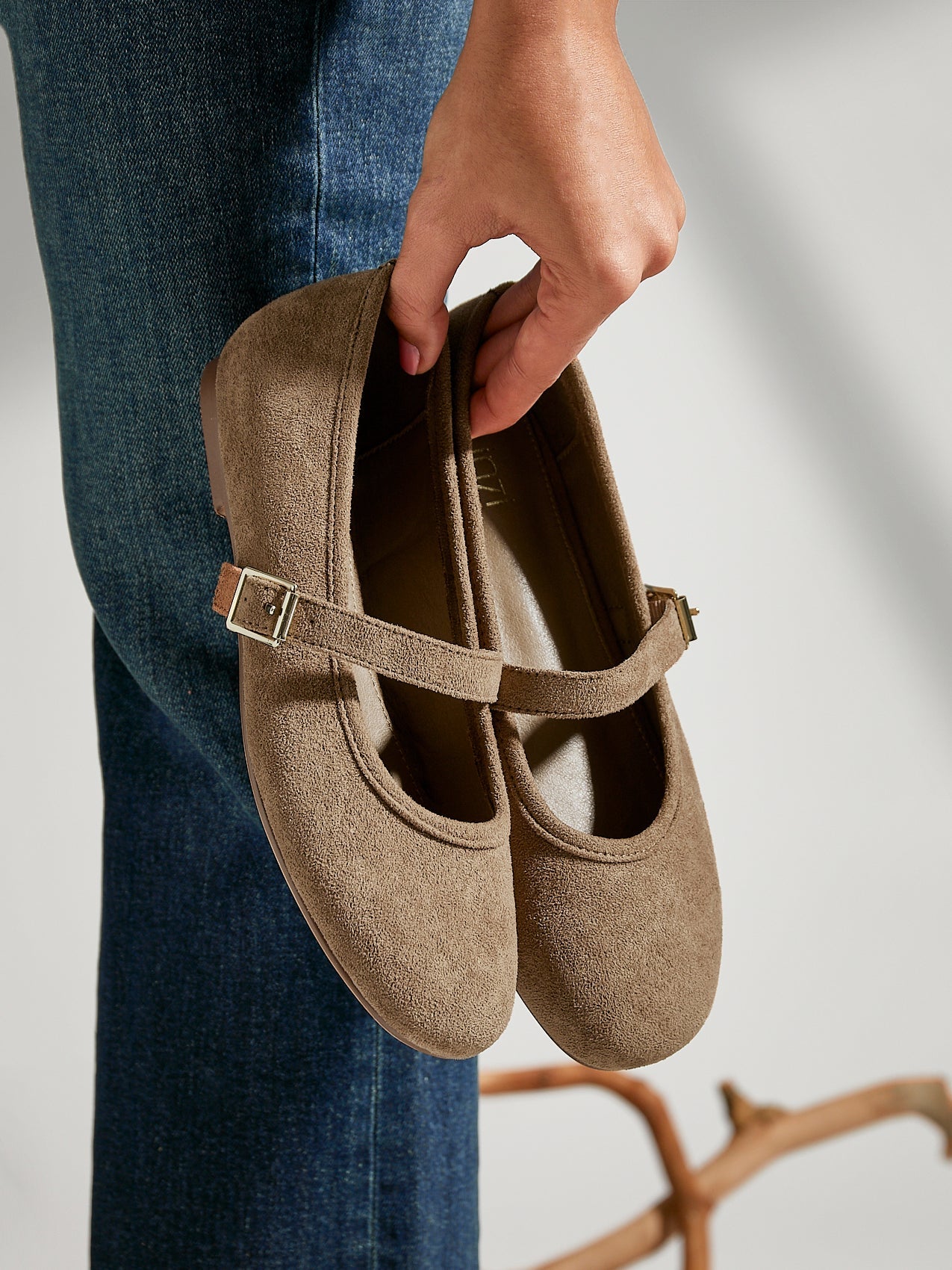 Schedule Mocha Faux Suede Ballet Flats