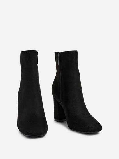 Scout Black Block Heeled Ankle Boots