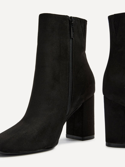 Scout Black Block Heeled Ankle Boots