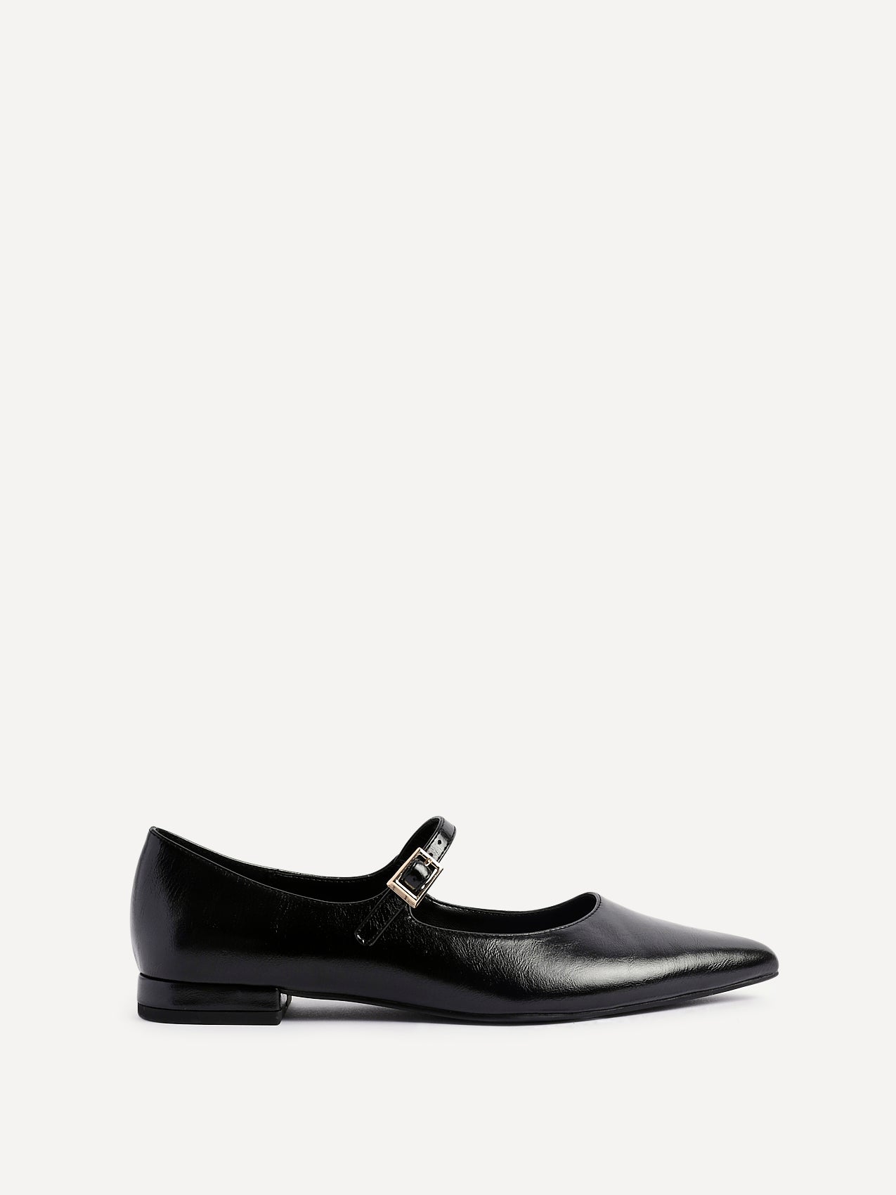 Seattle Black Faux Leather Flats