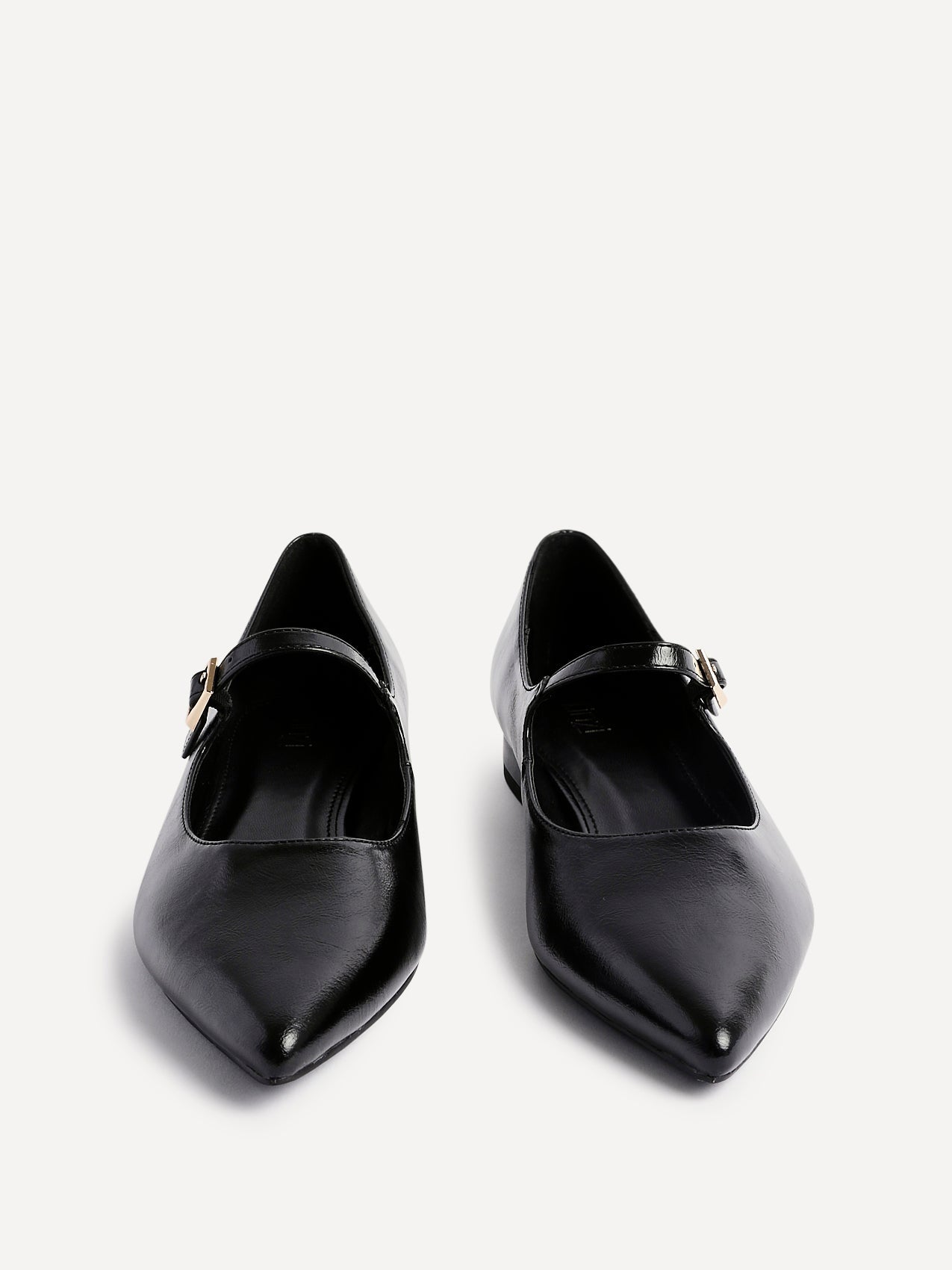 Seattle Black Faux Leather Flats