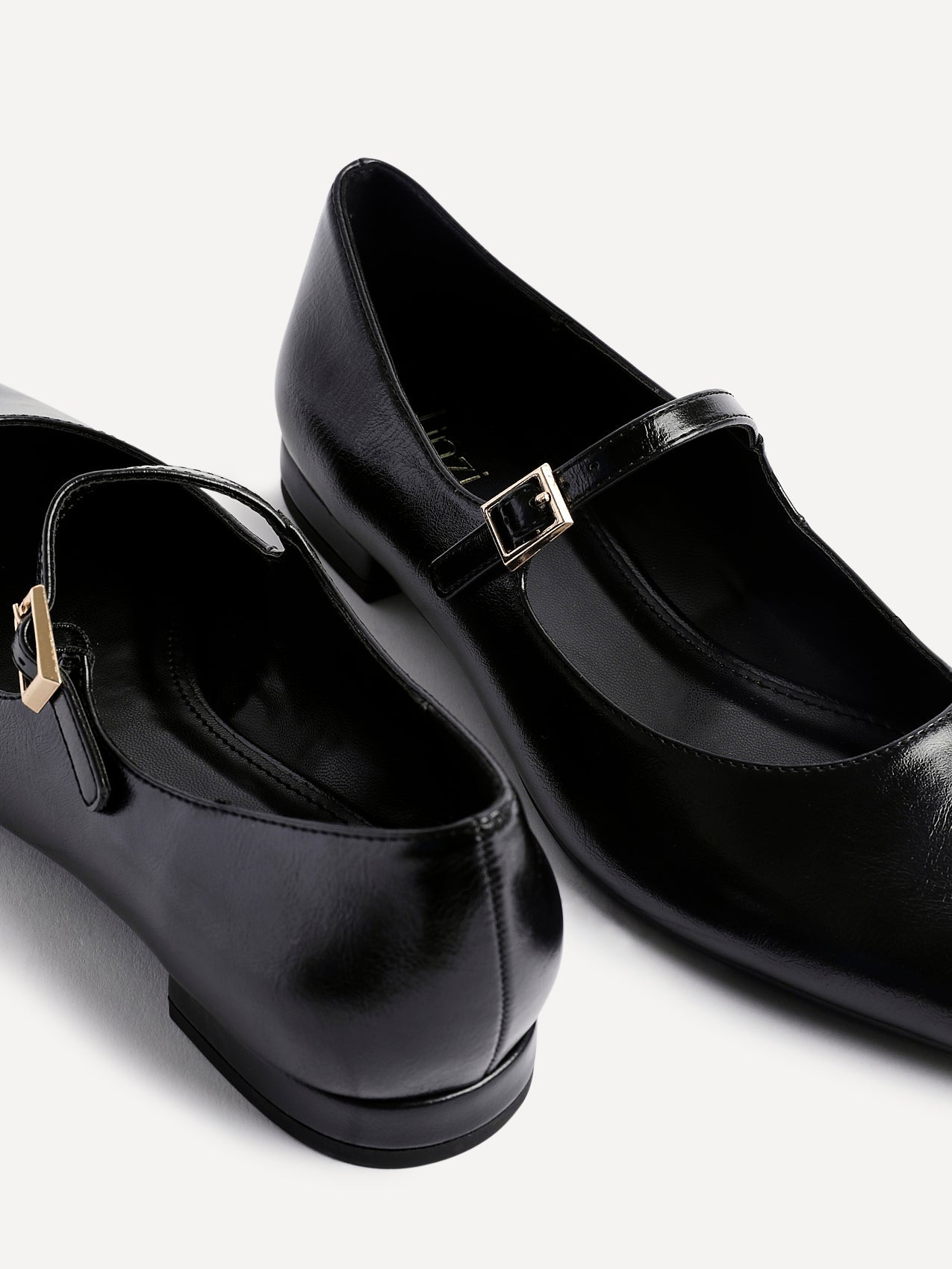 Seattle Black Faux Leather Flats