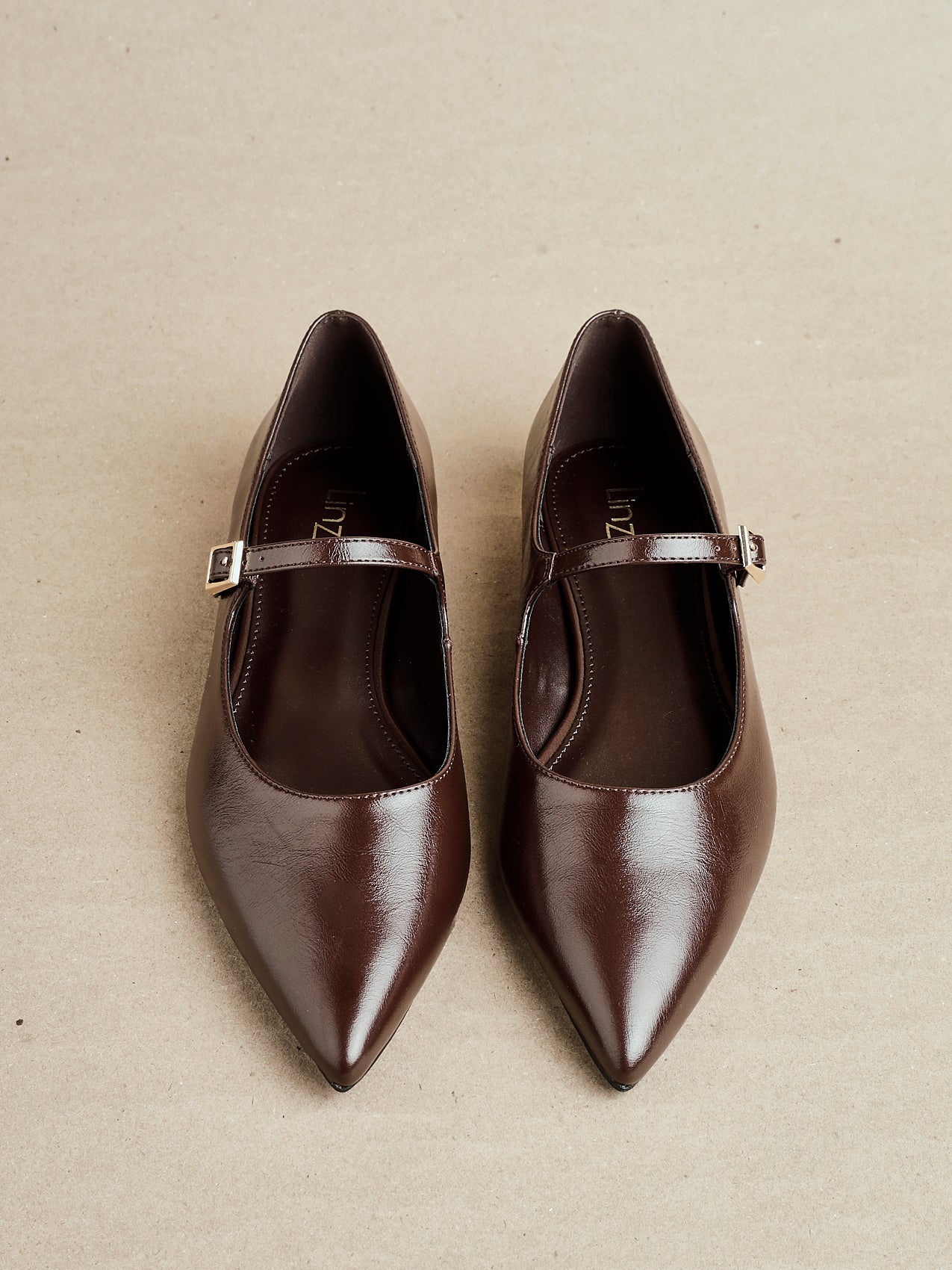 Seattle Brown Faux Leather Flats