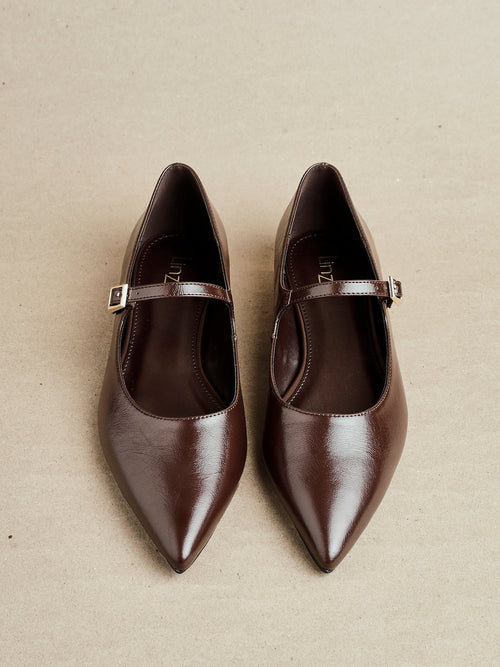 Seattle Brown Faux Leather Flats