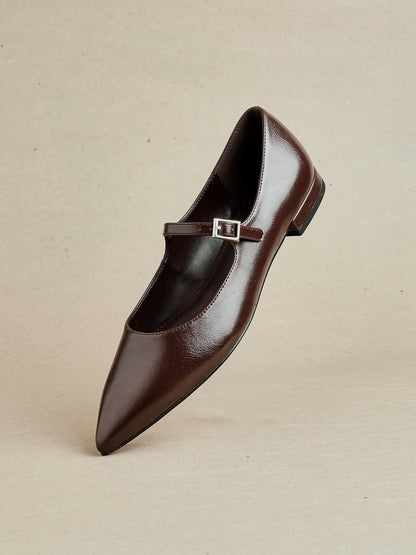 Seattle Brown Faux Leather Flats