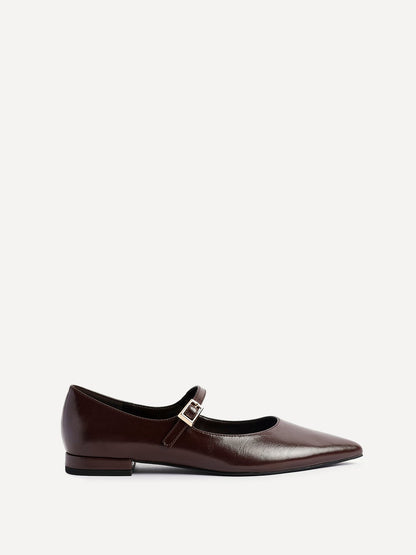 Seattle Brown Faux Leather Flats