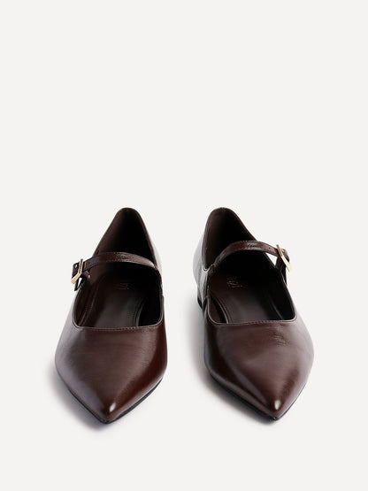 Seattle Brown Faux Leather Flats