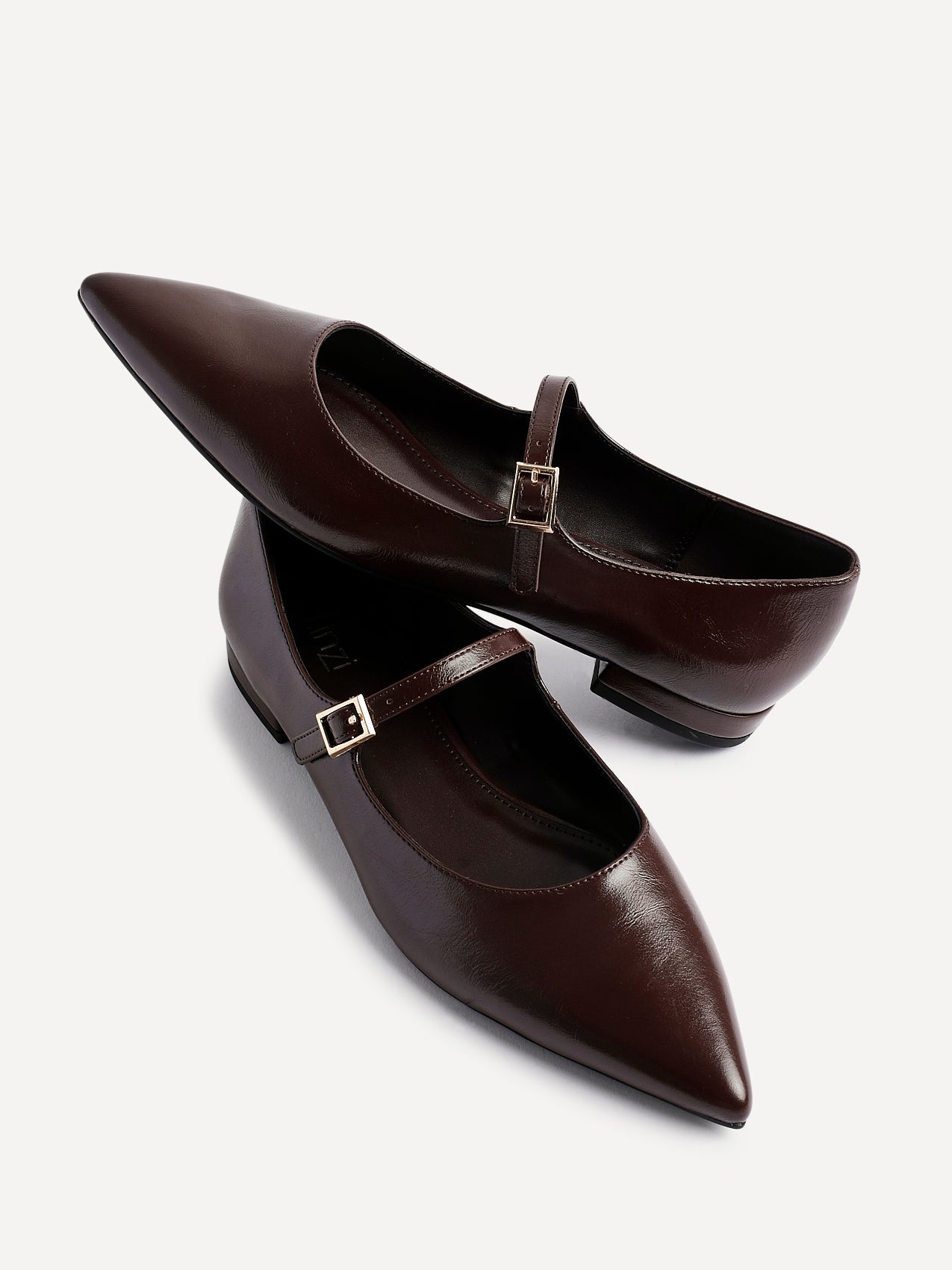 Seattle Brown Faux Leather Flats