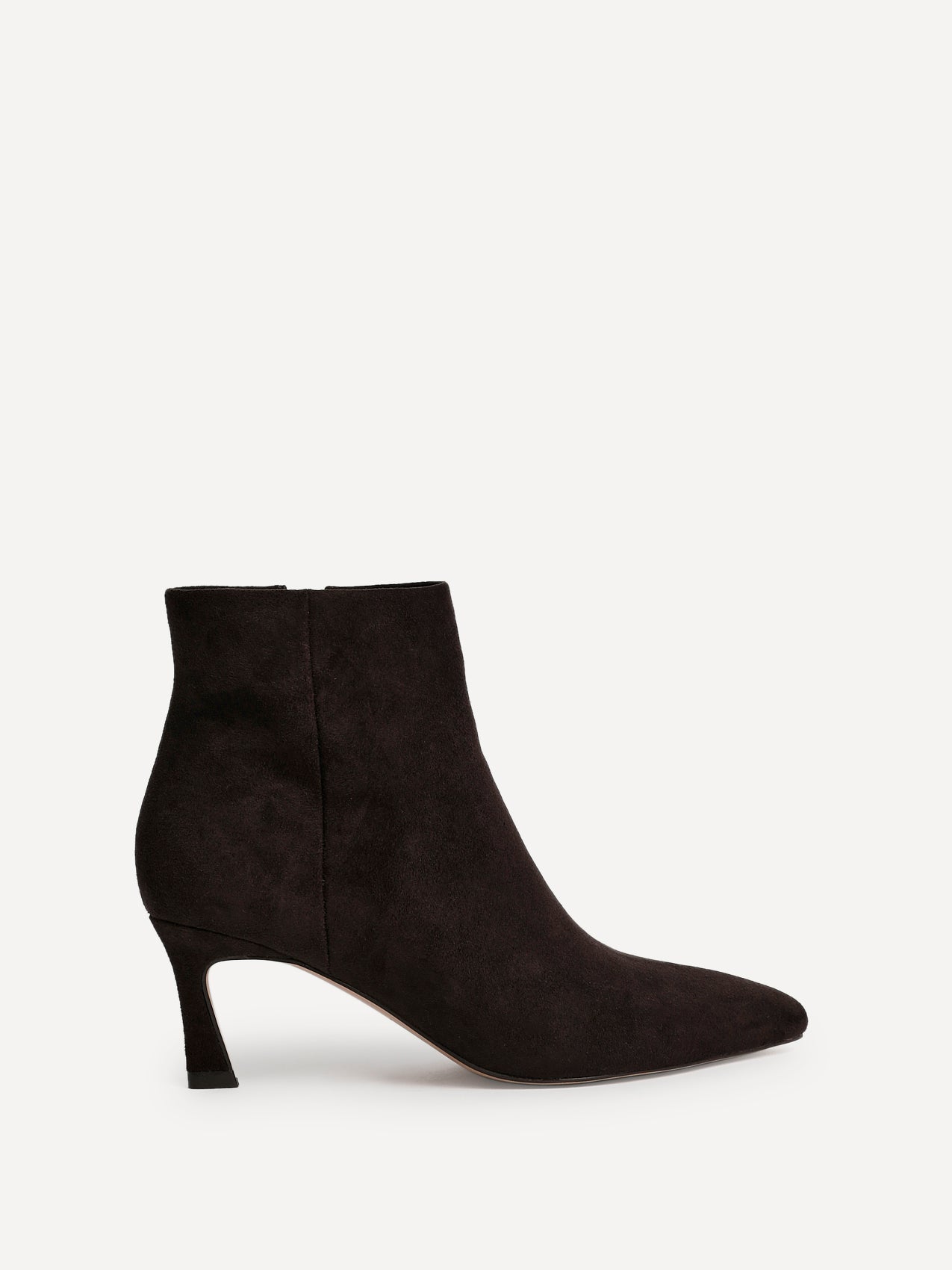 Secured Brown Faux Suede Stiletto Ankle Boots