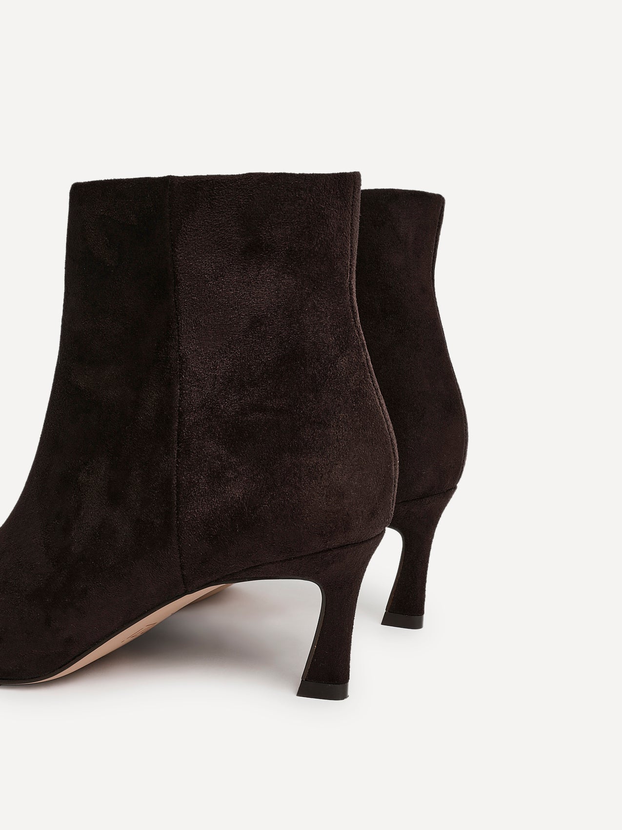 Secured Brown Faux Suede Stiletto Ankle Boots