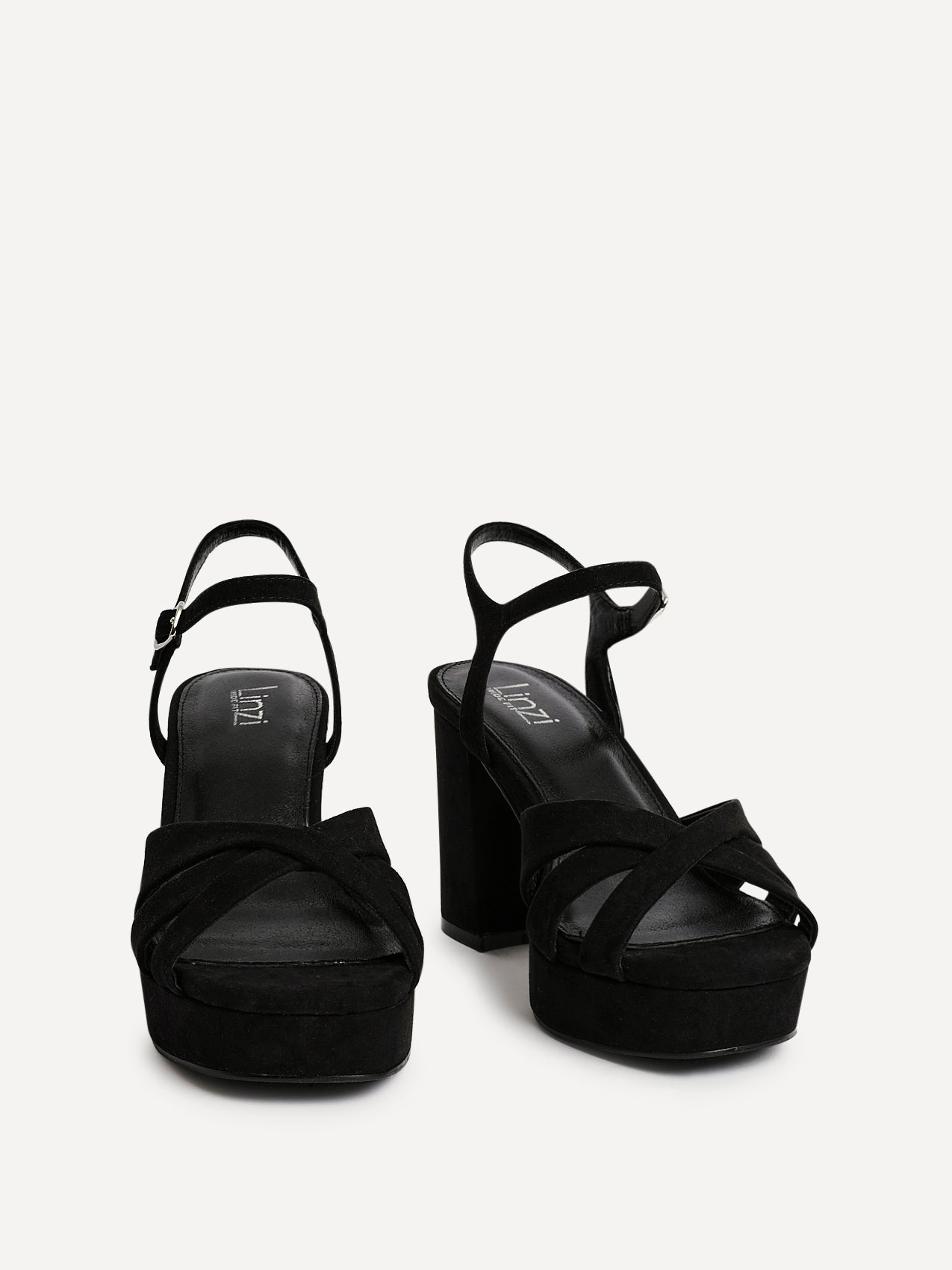 Selene Wide Fit Black Platform Heels