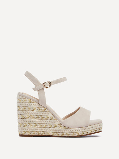 Seraphina Nude Metallic Wedges