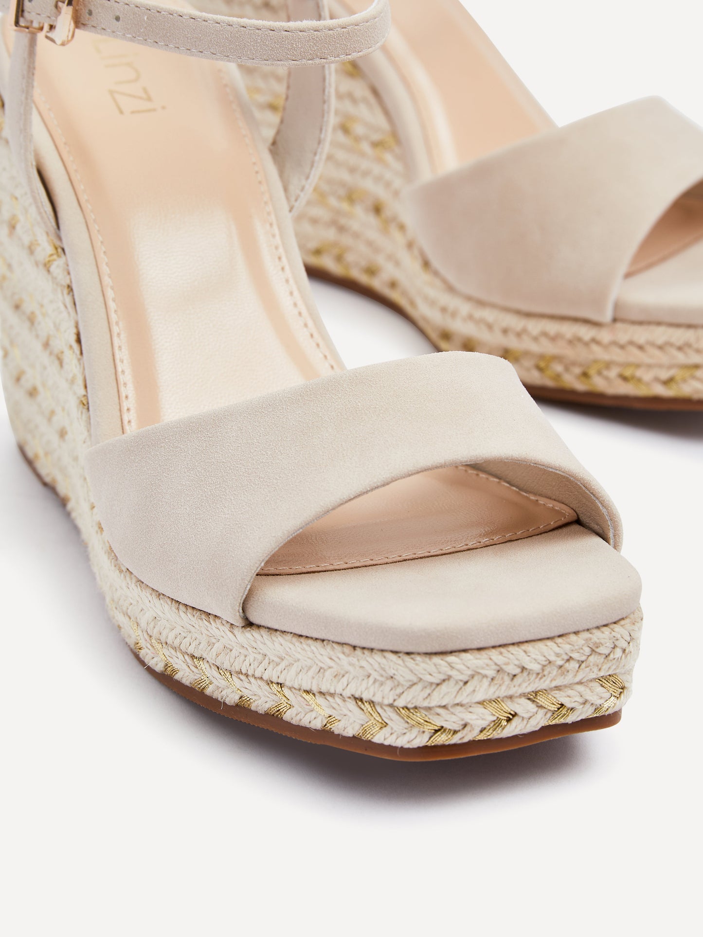 Seraphina Nude Metallic Wedges