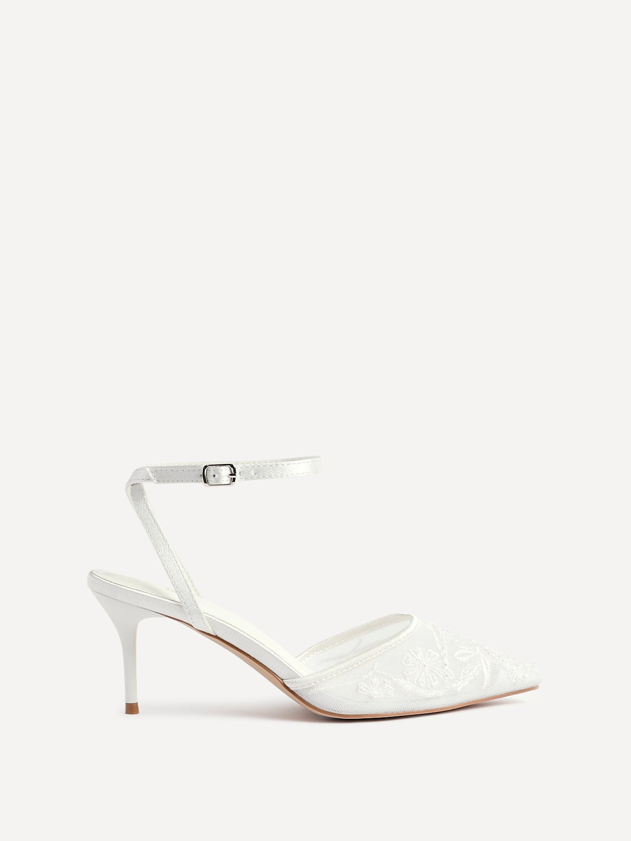 Serenade Bridal Ivory Beaded Mesh Court Heels