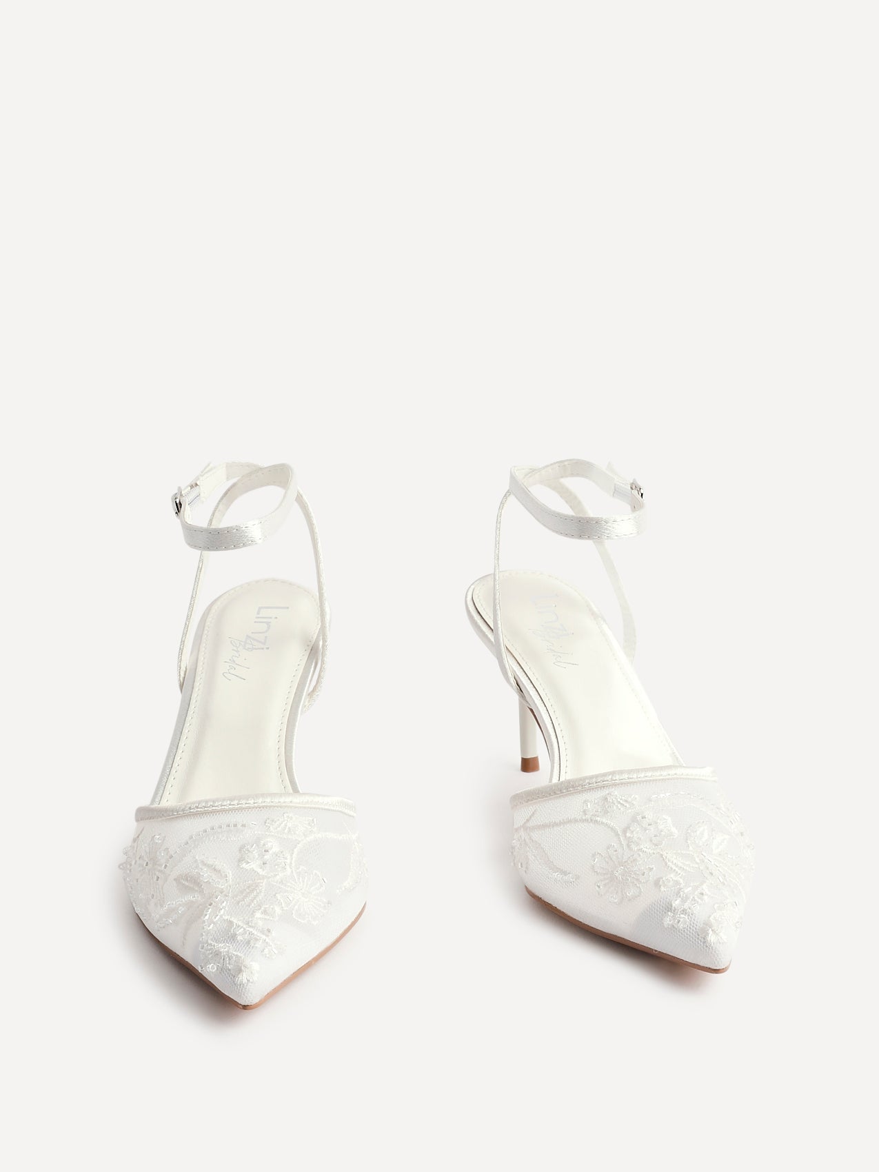 Serenade Bridal Ivory Beaded Mesh Court Heels