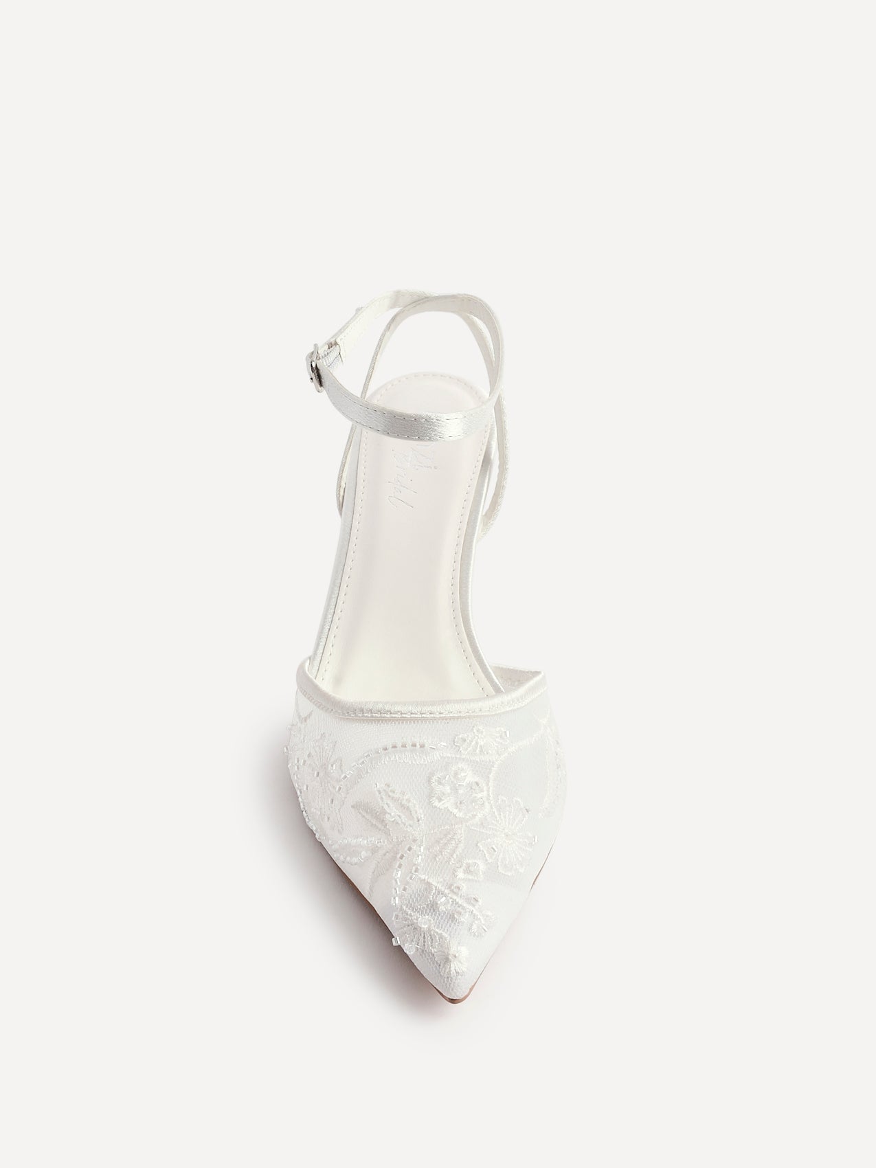 Serenade Bridal Ivory Beaded Mesh Court Heels
