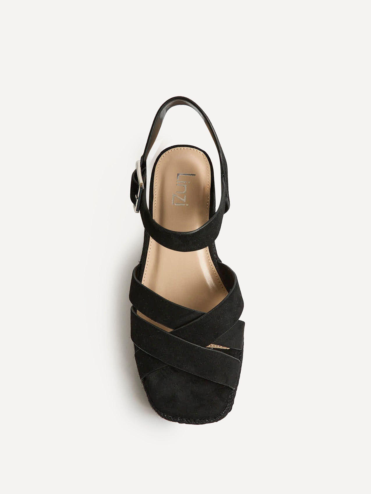 Sheena Black Crossover Espadrille Wedges