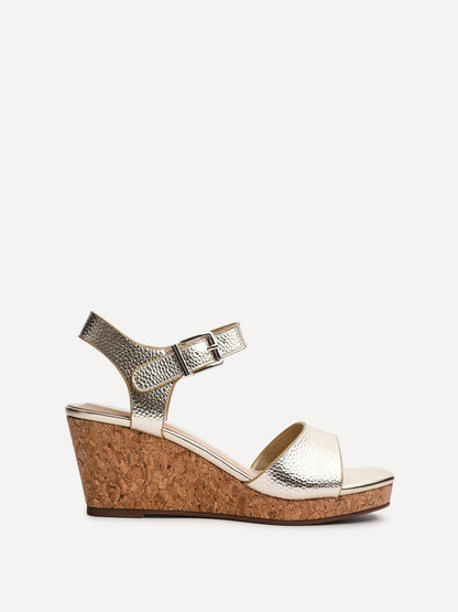 Sierra Gold Cork Platform Wedges