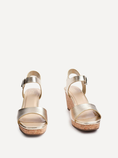 Sierra Gold Cork Platform Wedges
