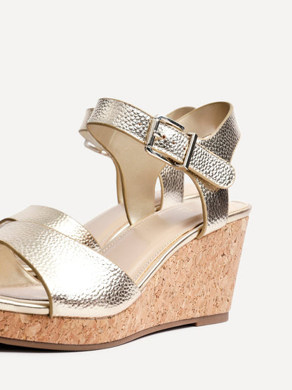 Sierra Gold Cork Platform Wedges