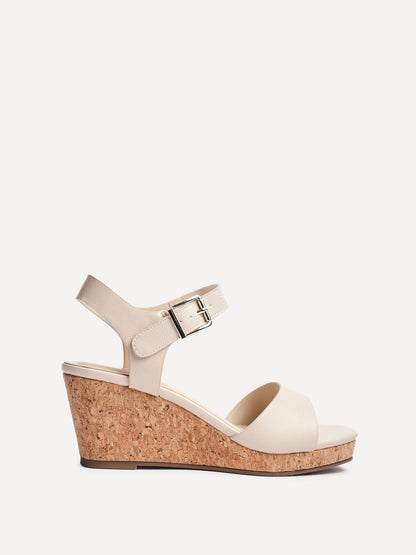 Sierra Nude Cork Platform Wedges