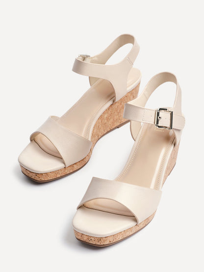 Sierra Nude Cork Platform Wedges