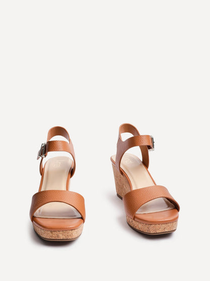 Sierra Tan Cork Platform Wedges