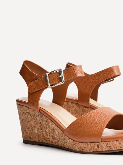 Sierra Tan Cork Platform Wedges