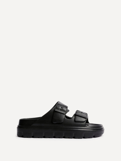 Sirocco Black Platform Slider Sandals