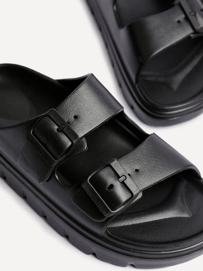 Sirocco Black Platform Slider Sandals