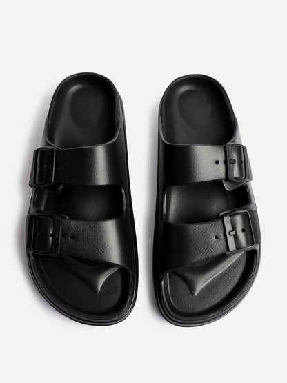 Sirocco Black Platform Slider Sandals
