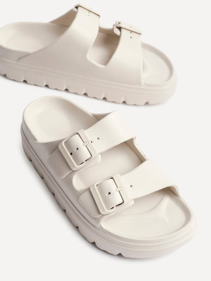 Sirocco Nude Platform Slider Sandals