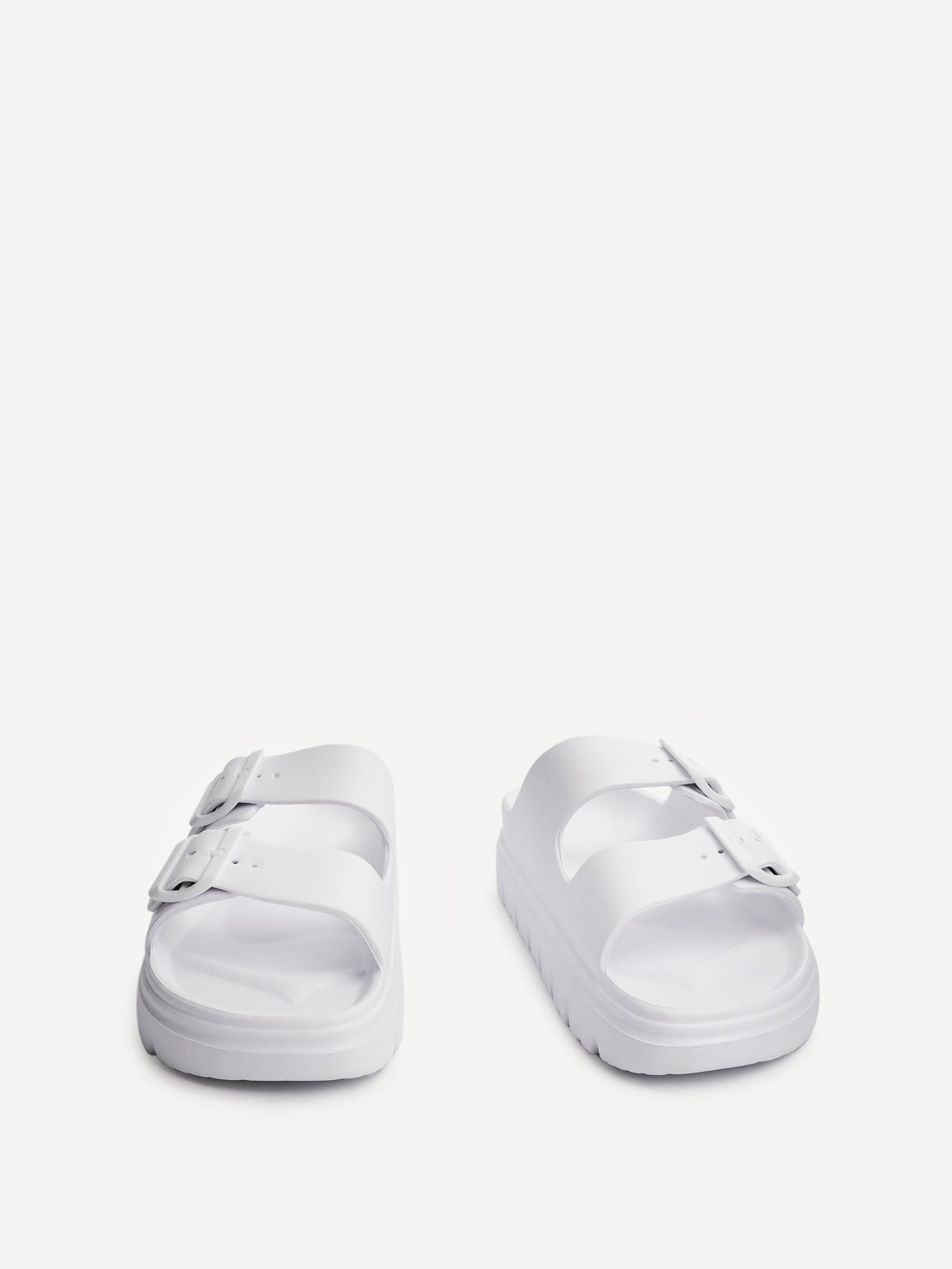 Sirocco White Platform Slider Sandals