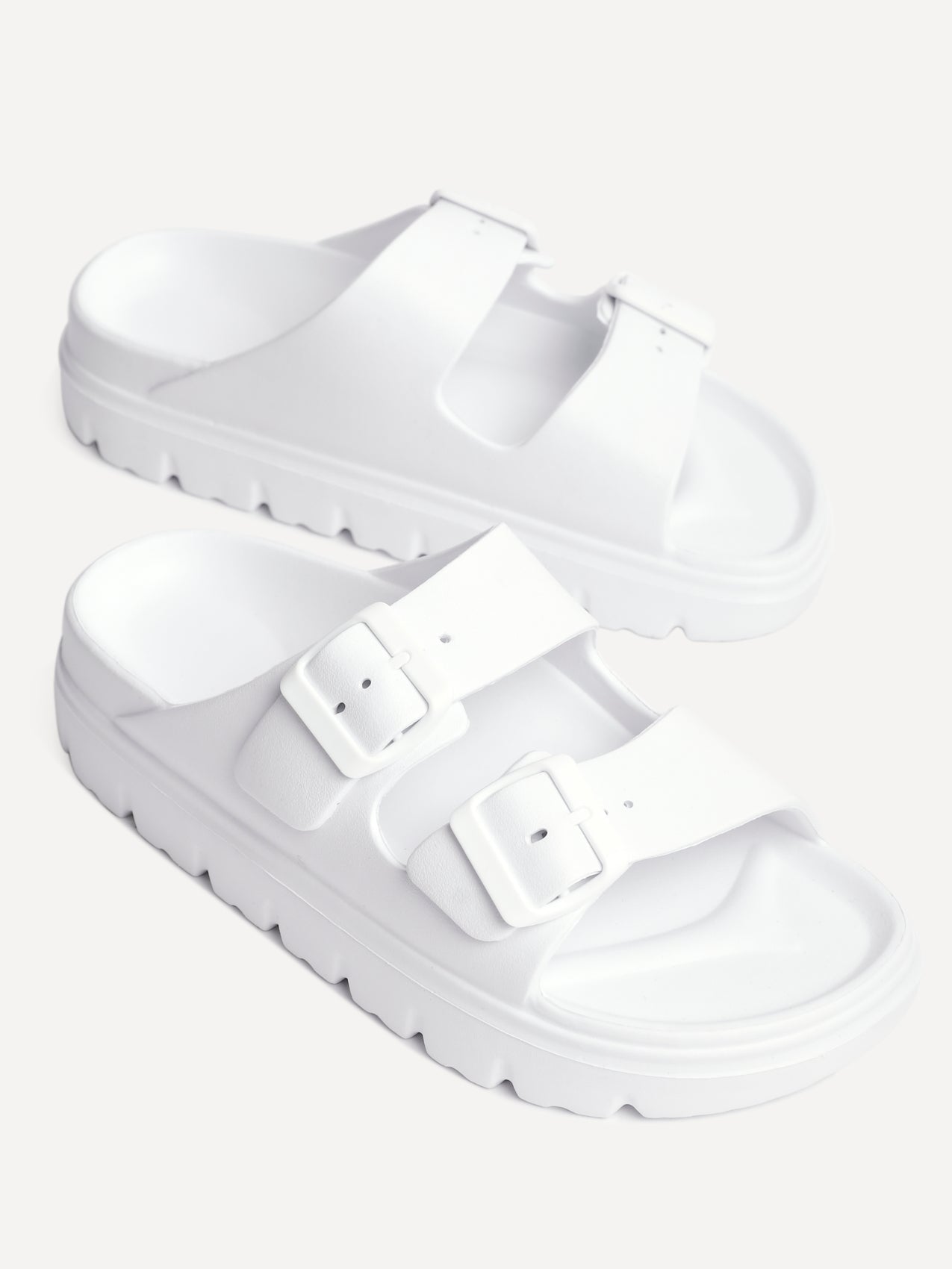 Sirocco White Platform Slider Sandals