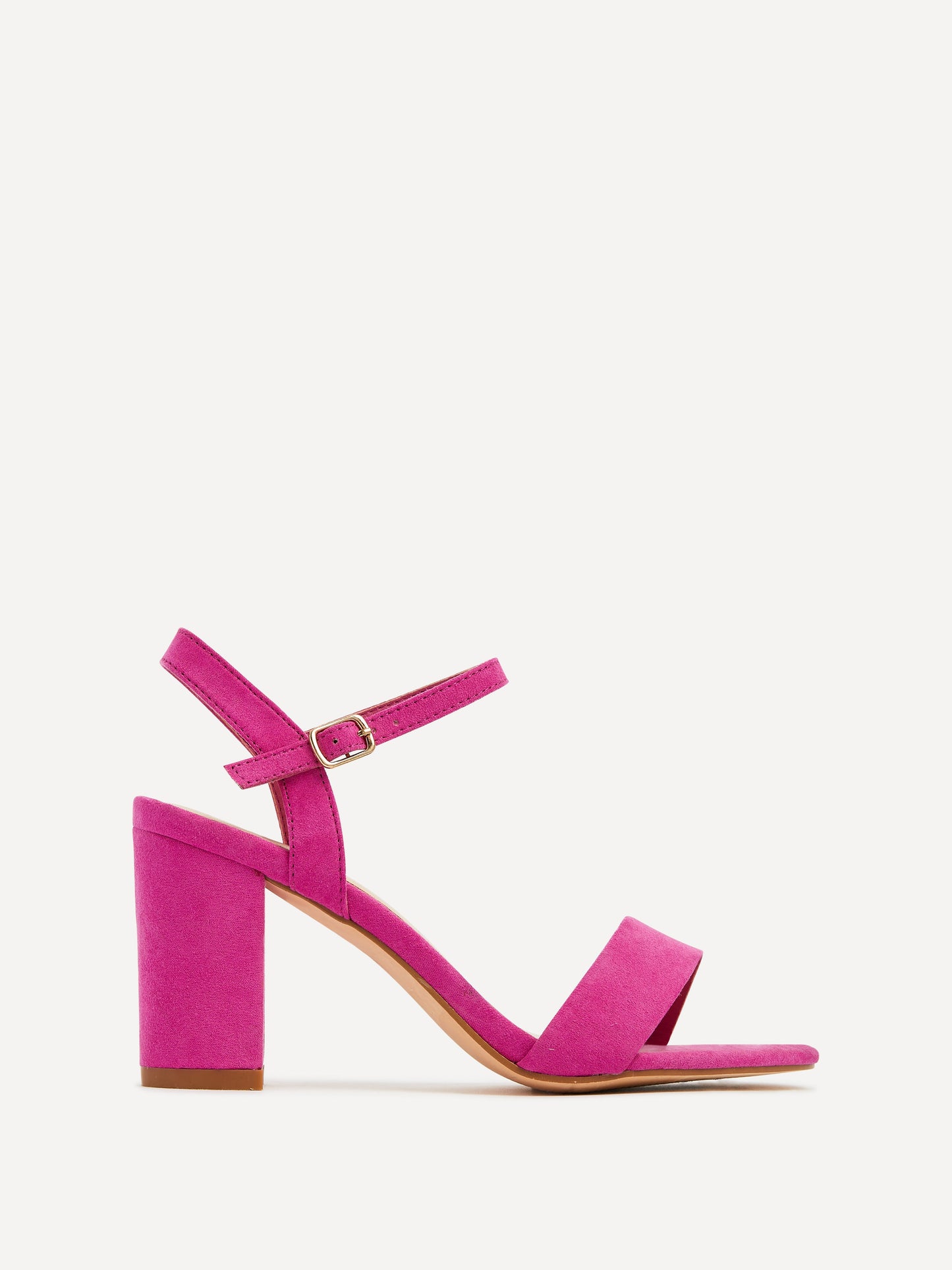 Skyline Pink Faux Suede Heeled Sandals