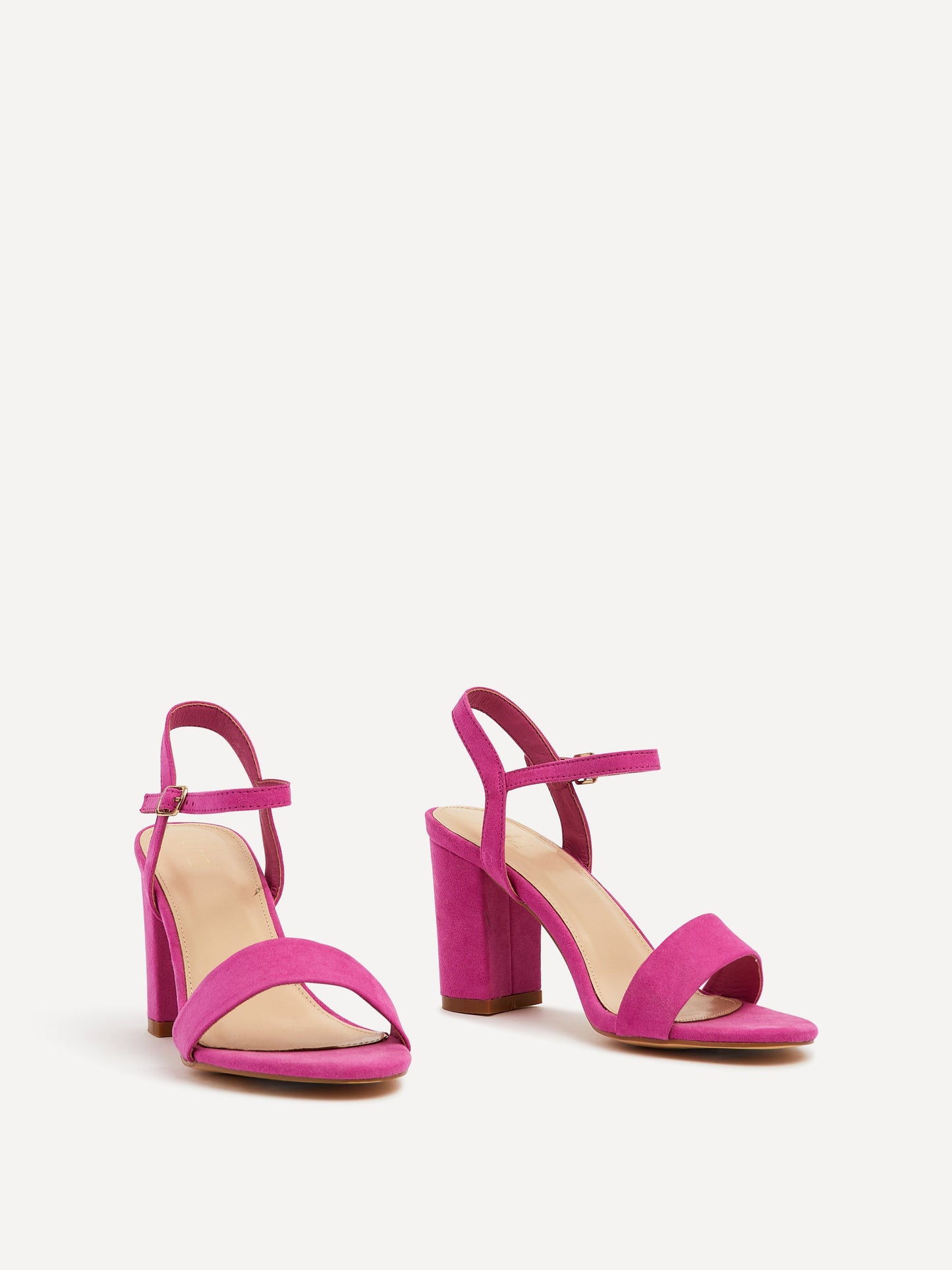 Skyline Pink Faux Suede Heeled Sandals
