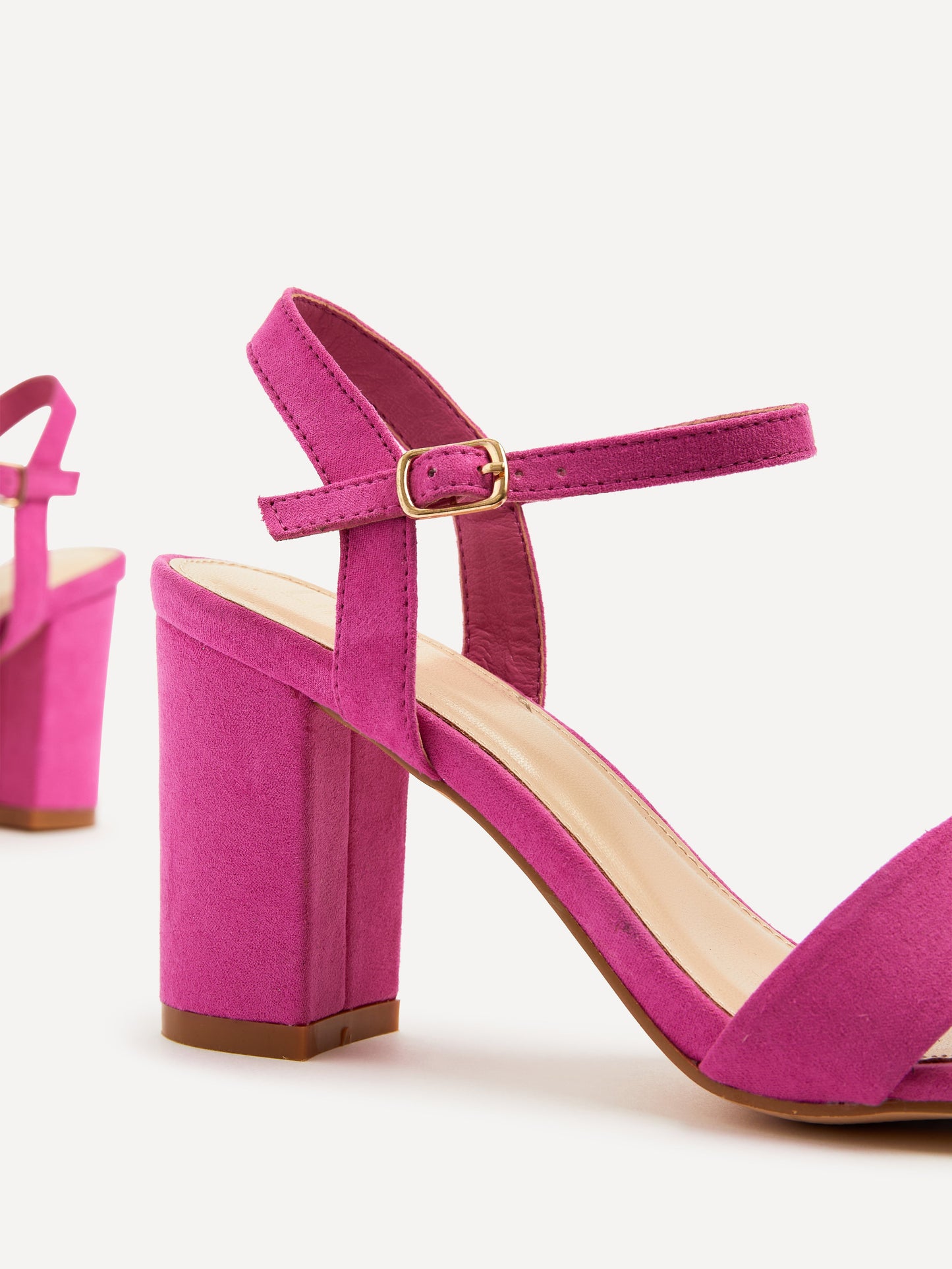 Skyline Pink Faux Suede Heeled Sandals