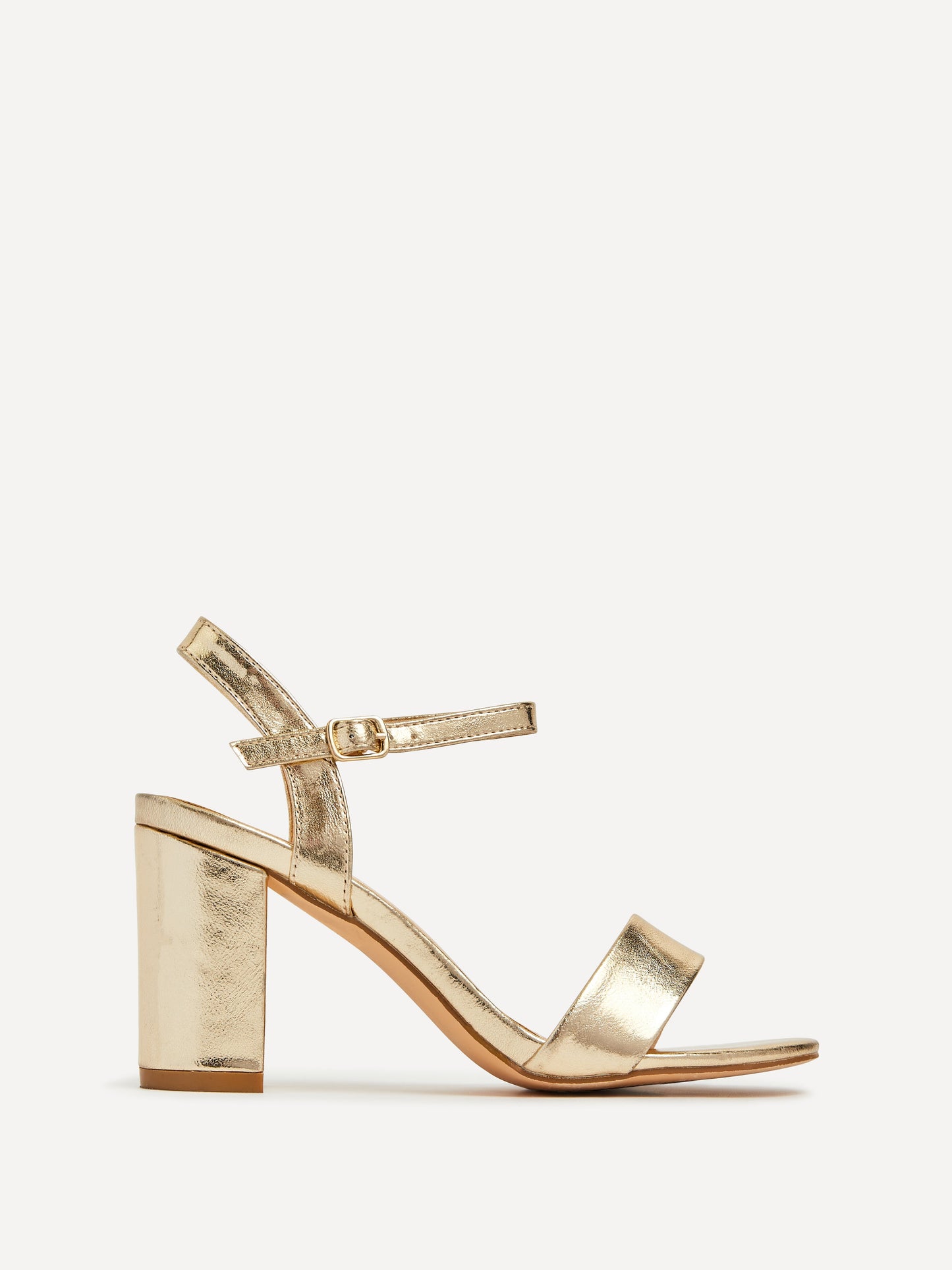 Skyline Gold Faux Leather Heeled Sandals