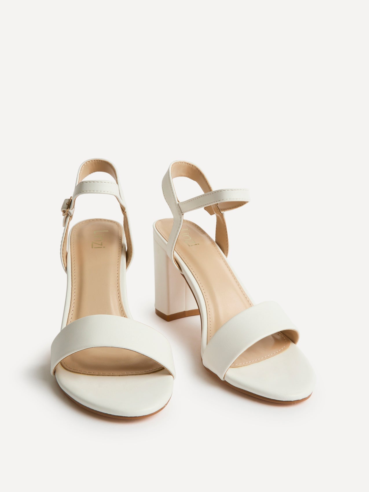 Skyline White Faux Leather Heeled Sandals