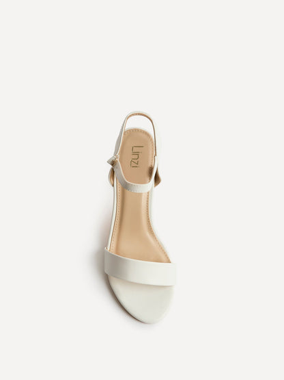 Skyline White Faux Leather Heeled Sandals