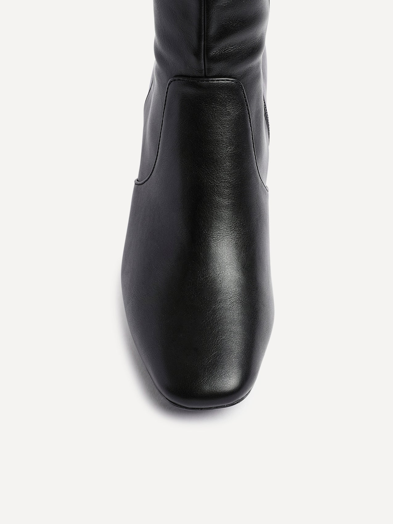 Slate Black Faux Leather Long Heeled Boots