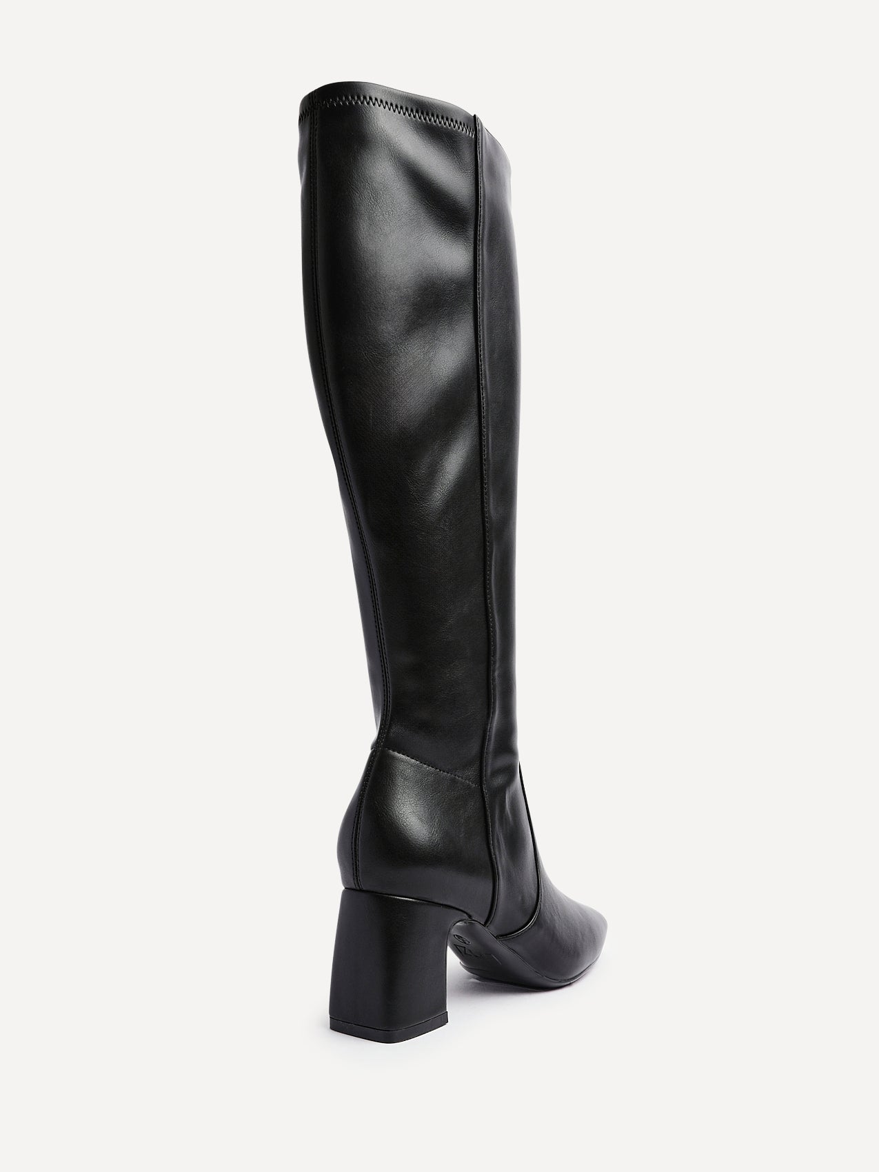Slate Black Faux Leather Long Heeled Boots