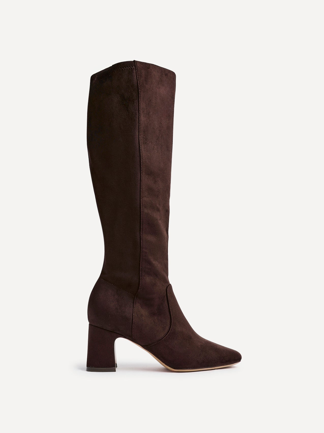 Slate Brown Faux Suede Long Heeled Boots