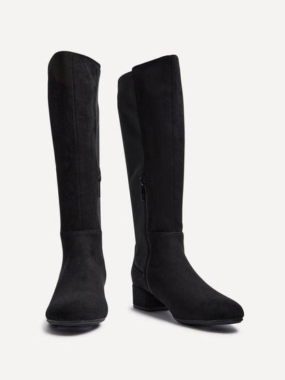 Sloane Black Stretch Long Boots