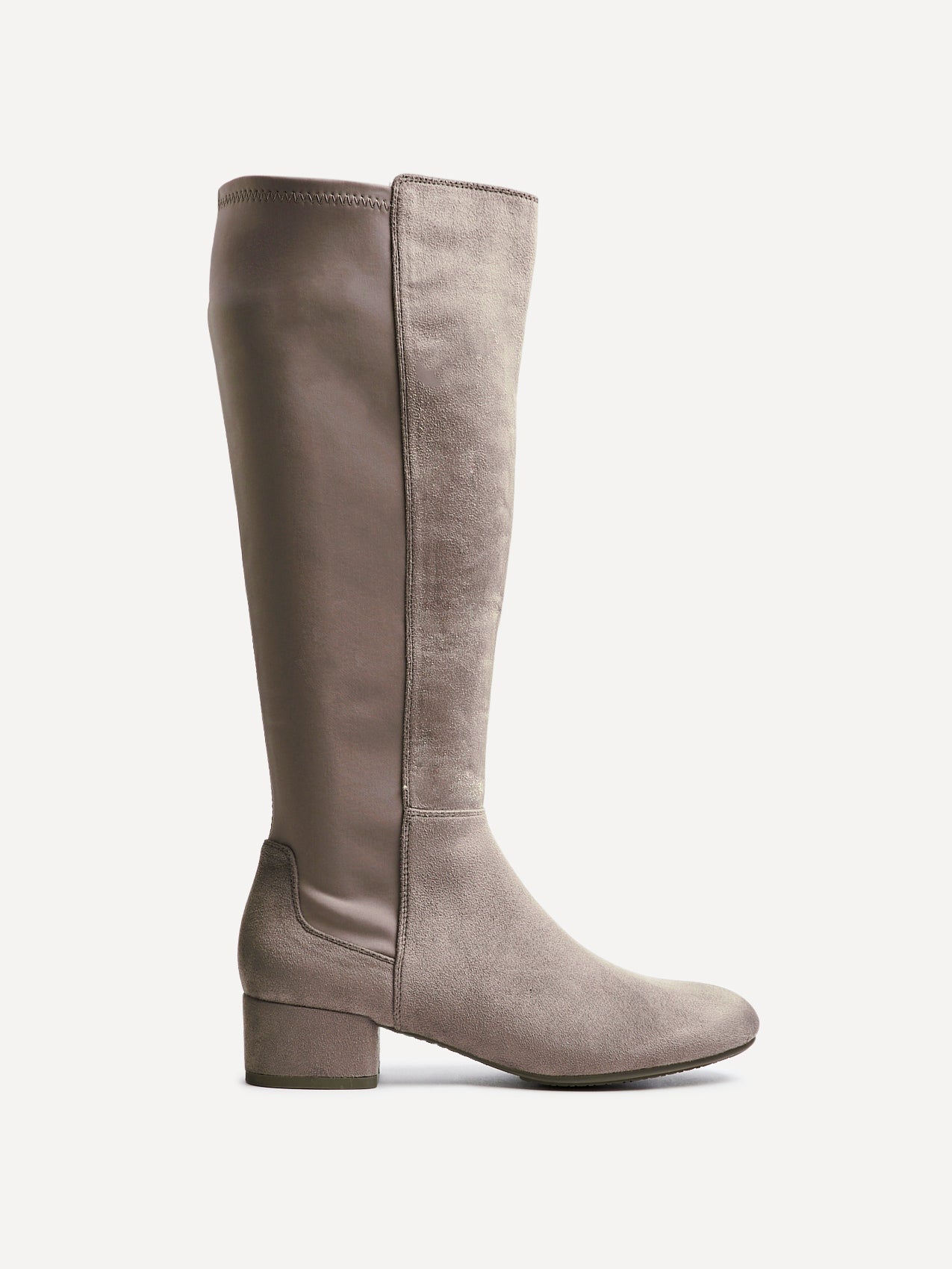 Sloane Mocha Long Low Heeled Boots
