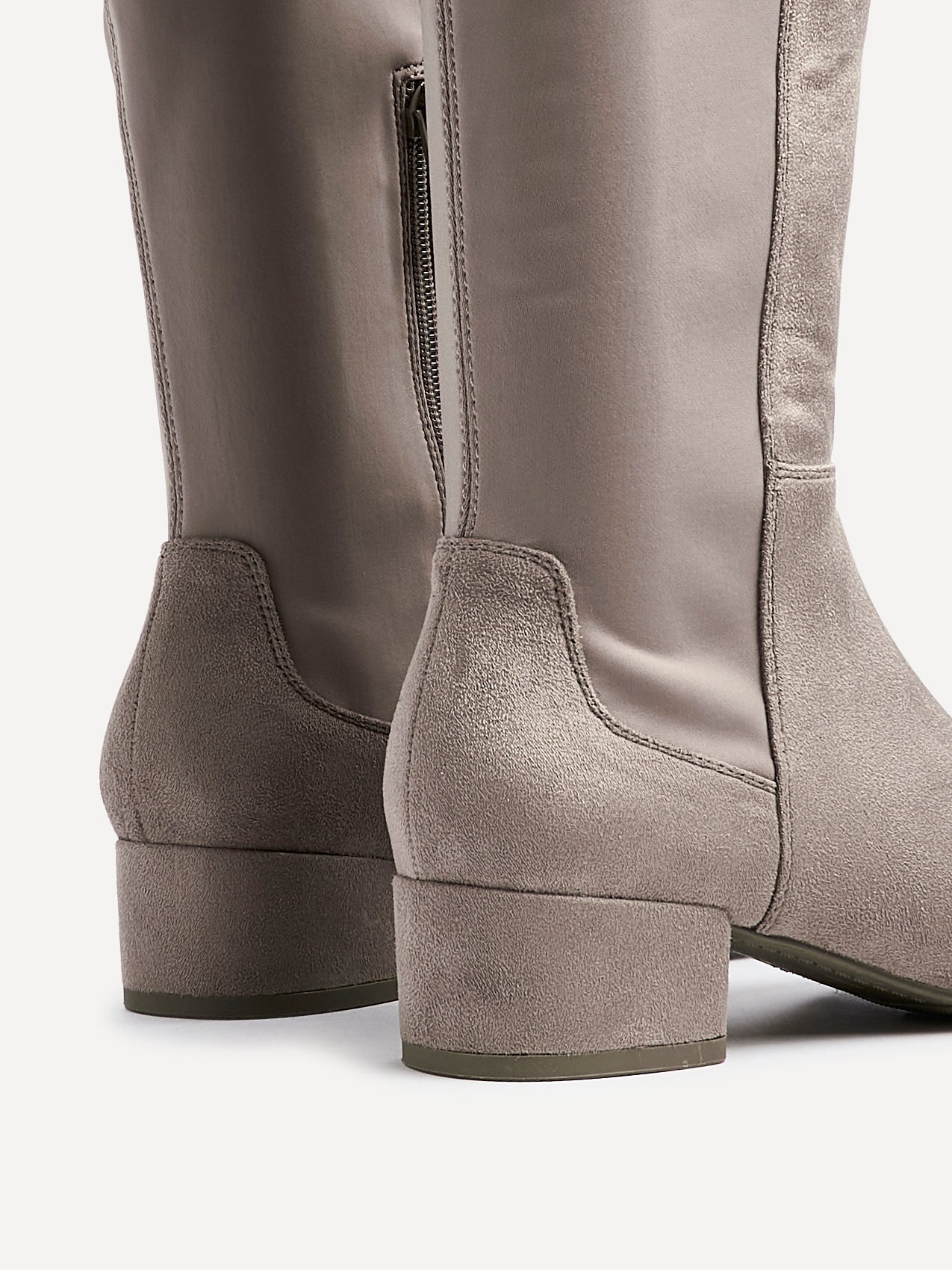 Sloane Mocha Long Low Heeled Boots