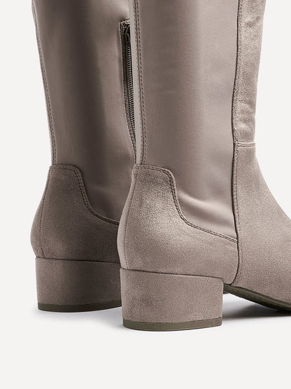 Sloane Mocha Long Low Heeled Boots