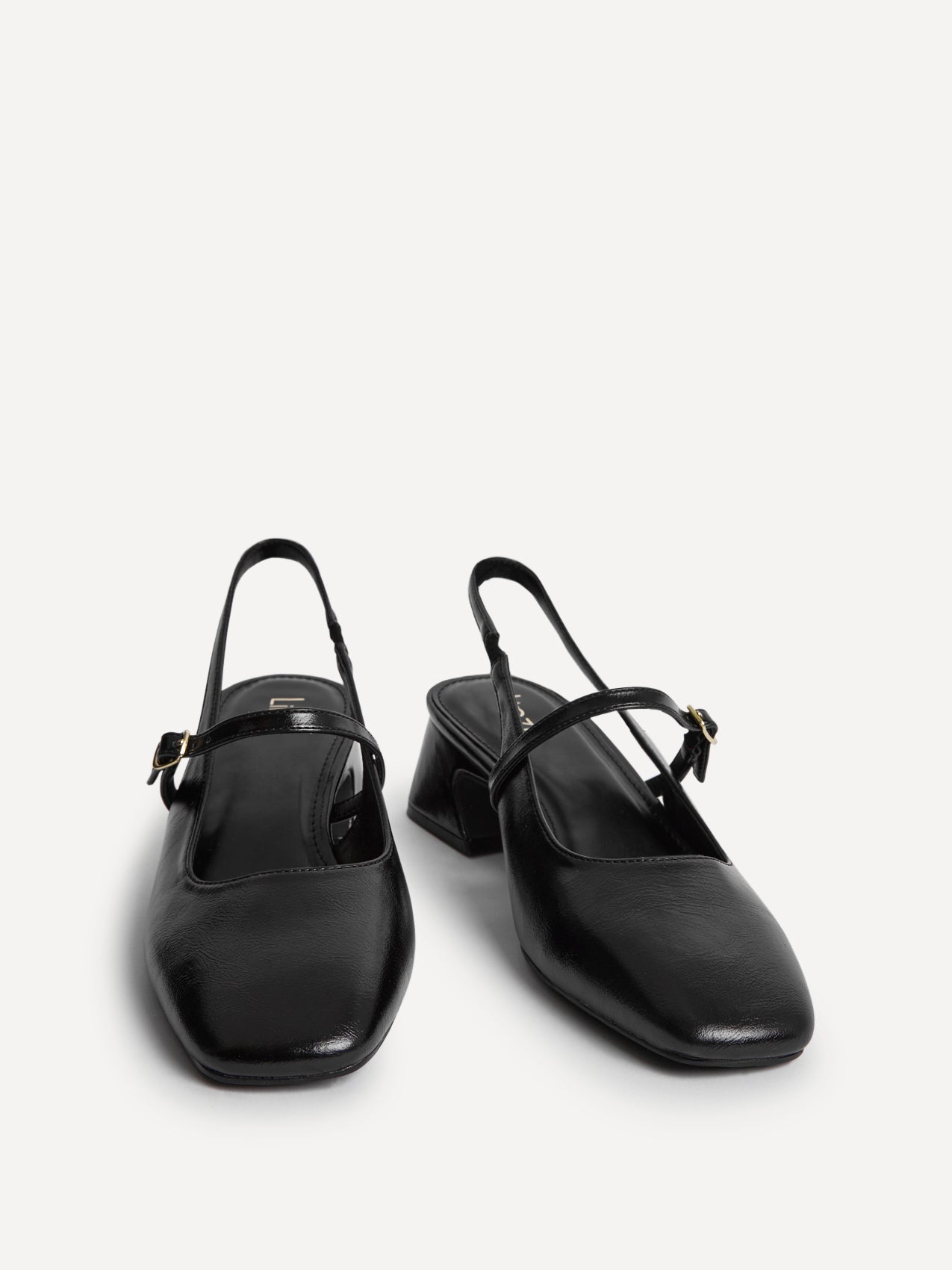 Society Black Faux Leather Mary Jane Heels